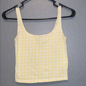 Yellow/white crop top